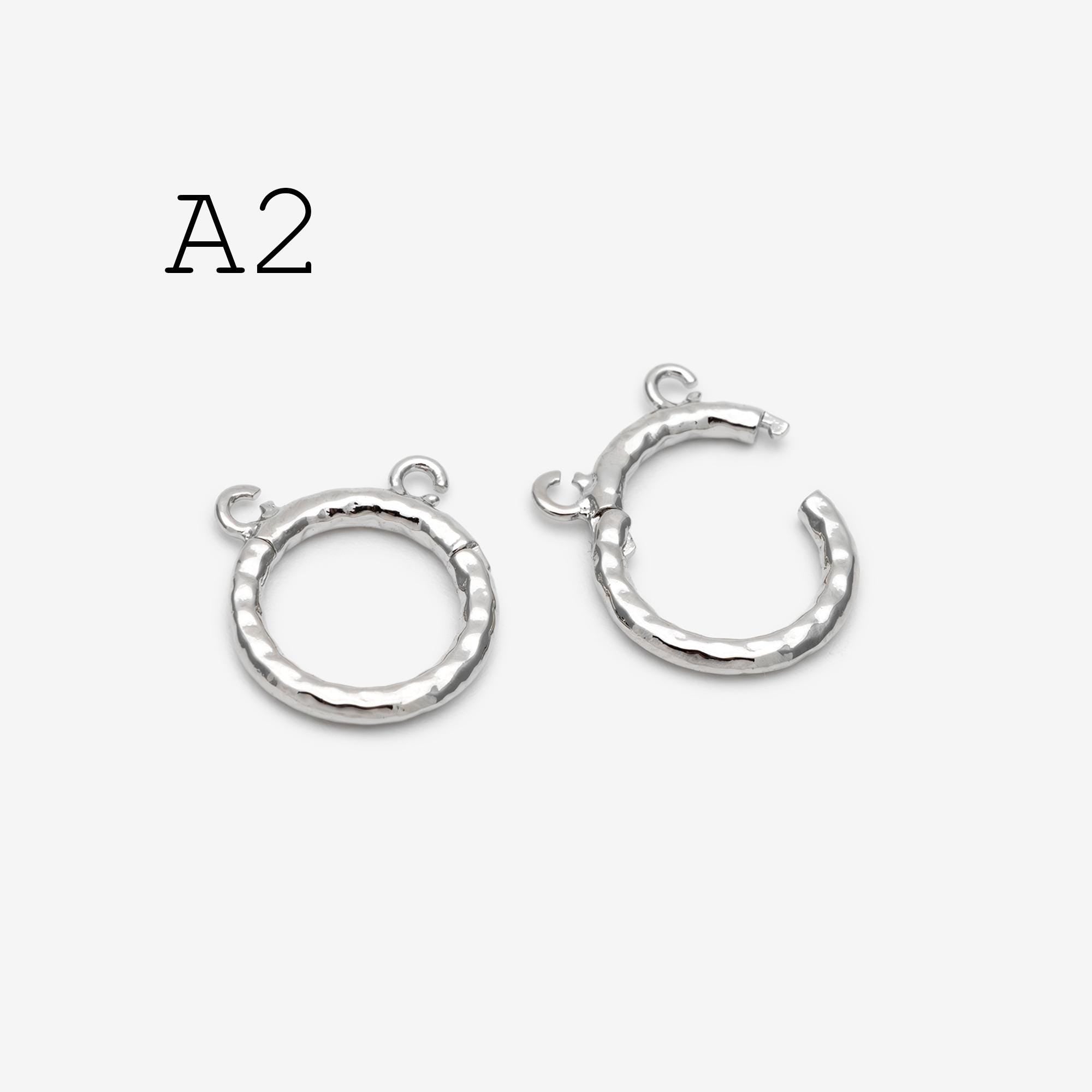 4pcs Gold/ Silver Circle Clasp, Round Hammered Clasp for DIY Jewelry Making Supply (GB-4778)